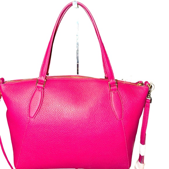 KATE SPADE Monica Satchel Pebble Leather, Raspberry, #WKR00240 NWT - Picture 2 of 6